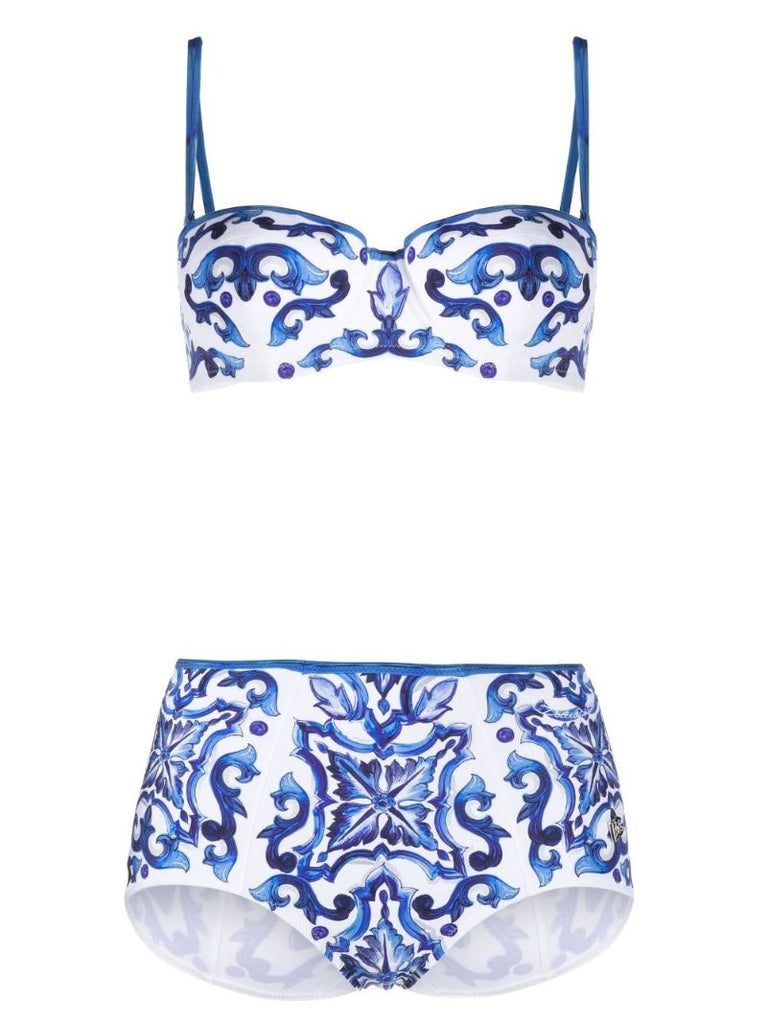 Blue Majolica Printed Bikini