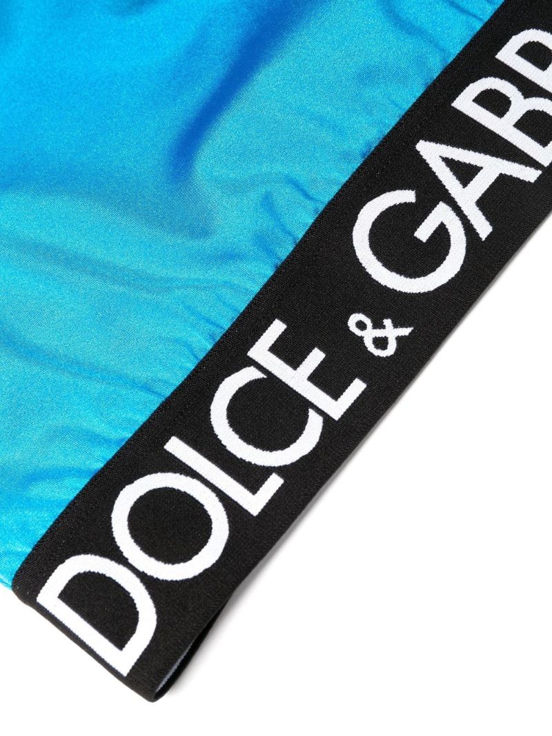 Blue High-neck Logo Bikini