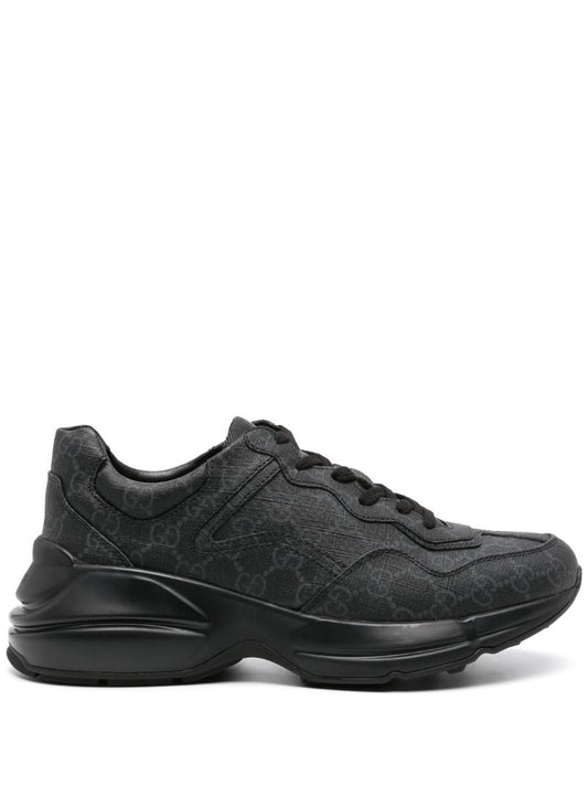 Black Rhyton Gg Supreme Canvas Sneakers