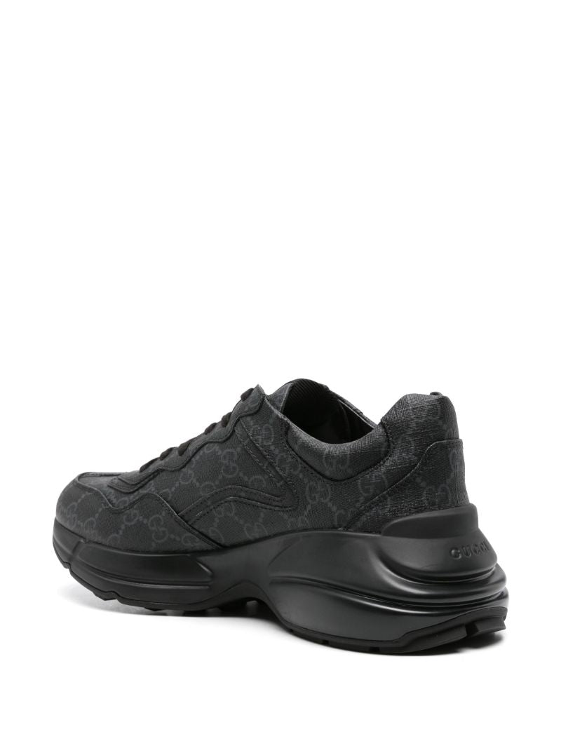Black Rhyton Gg Supreme Canvas Sneakers