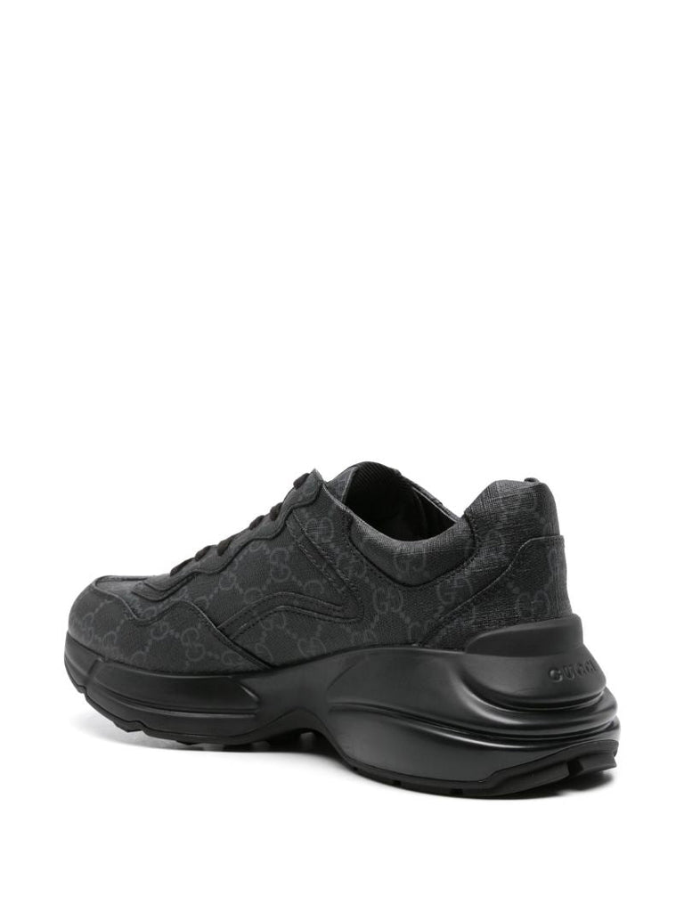 Black Rhyton Gg Supreme Canvas Sneakers