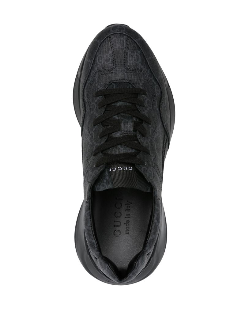 Black Rhyton Gg Supreme Canvas Sneakers