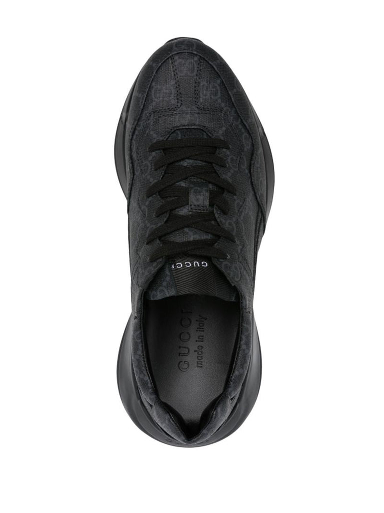 Black Rhyton Gg Supreme Canvas Sneakers