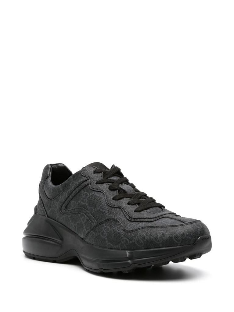 Black Rhyton Gg Supreme Canvas Sneakers