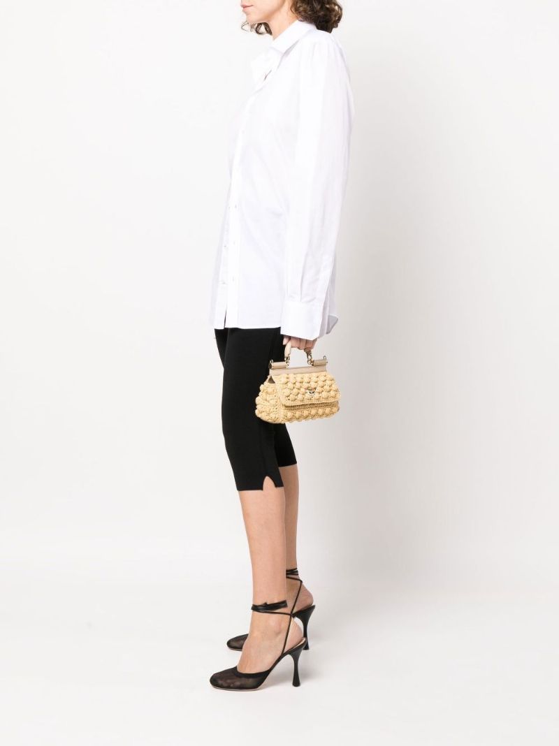 Neutral Sicily Crochet Raffia Tote Bag
