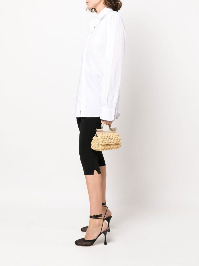 Neutral Sicily Crochet Raffia Tote Bag