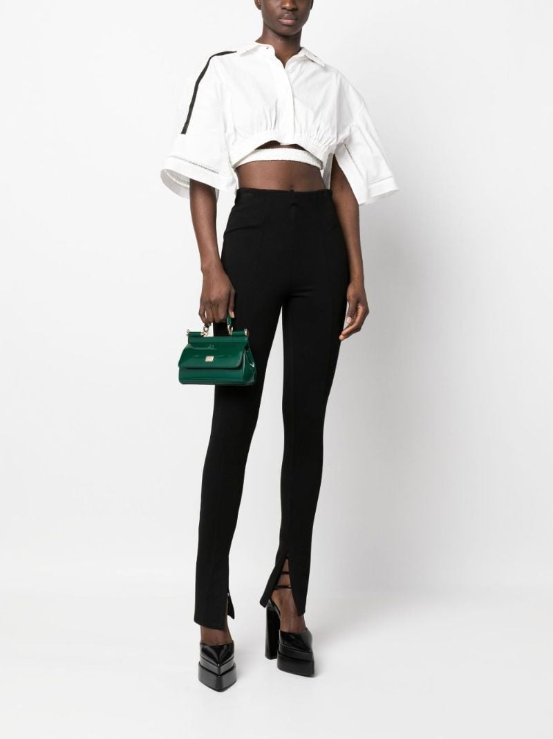 Green Sicily Small Patent Leather Tote Bag