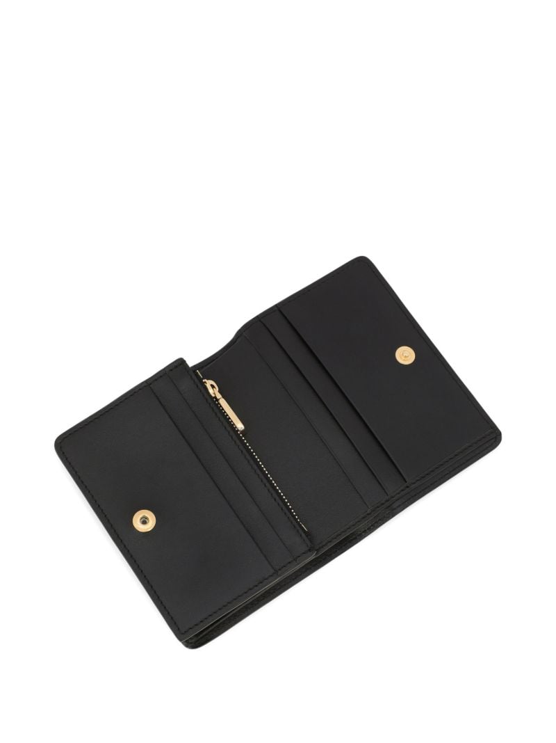 Black Dg-plaque Leather Wallet