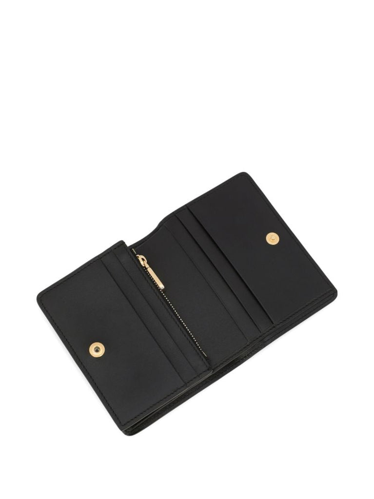 Black Dg-plaque Leather Wallet
