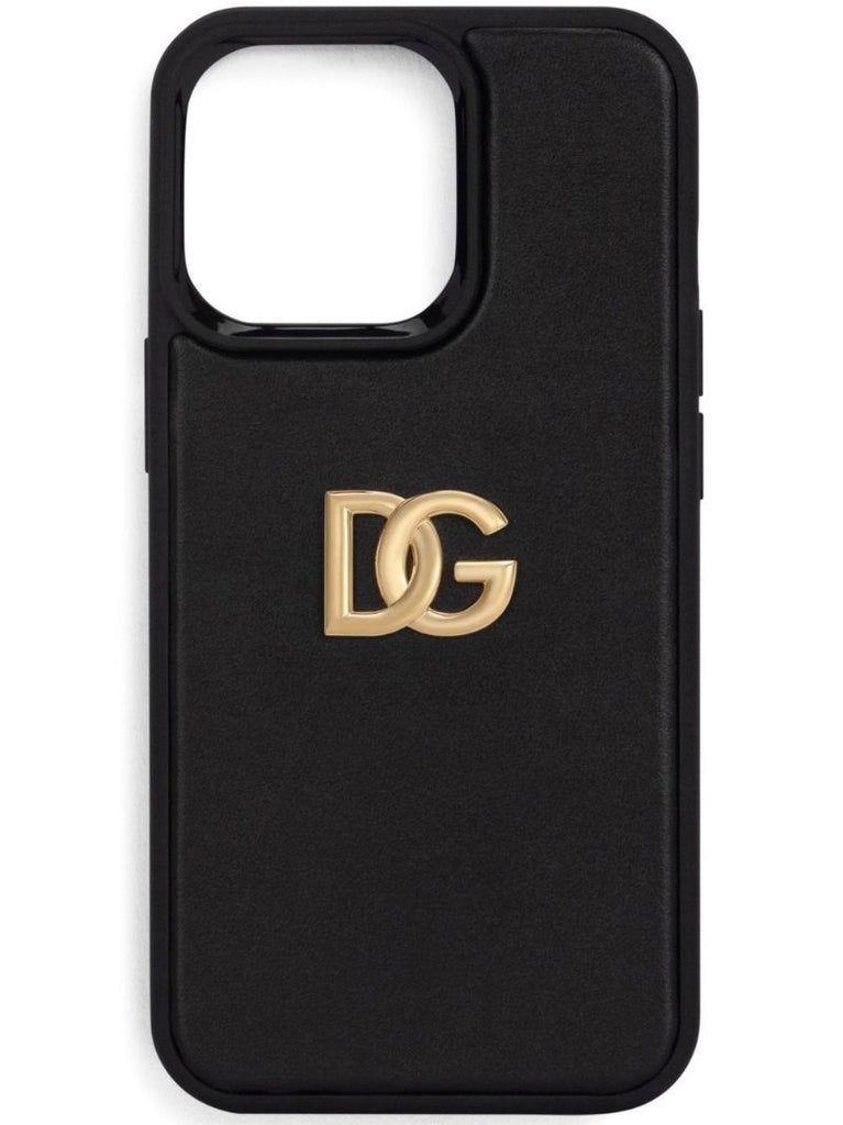 Black Dg Logo Iphone 13 Pro Leather Case
