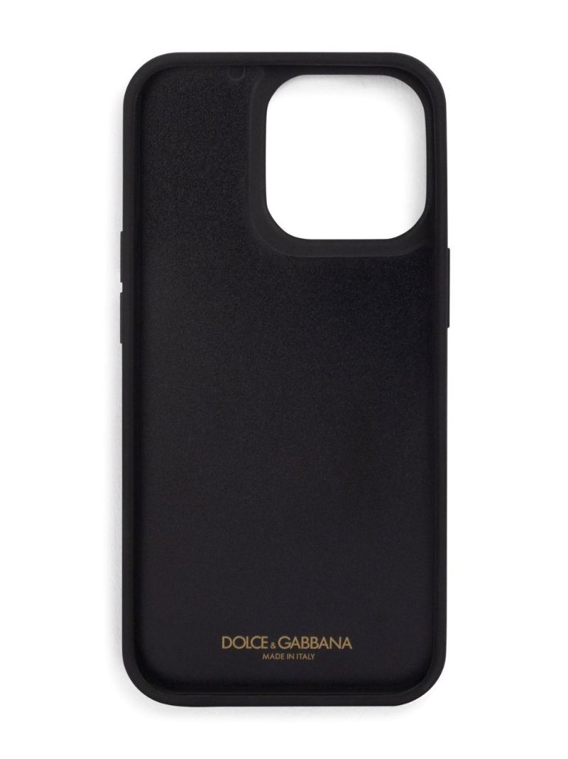 Black Dg Logo Iphone 13 Pro Leather Case