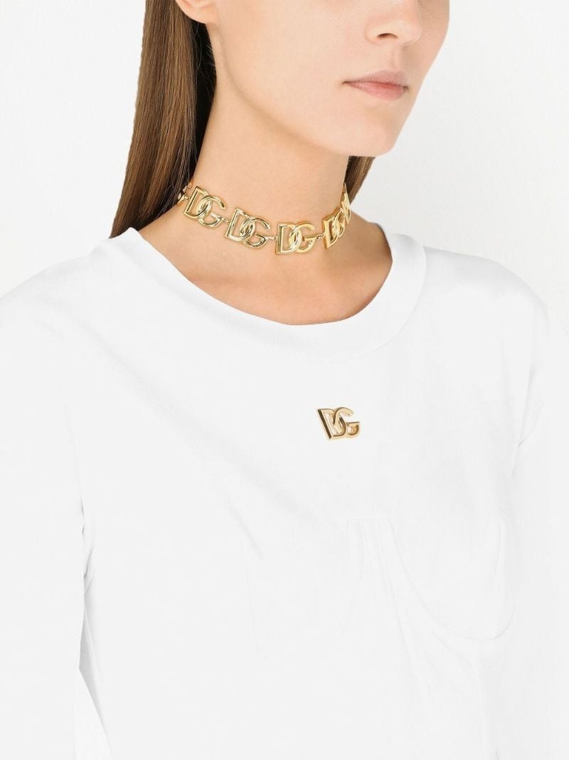 Gold-plated Interlocking Logo Choker Necklace