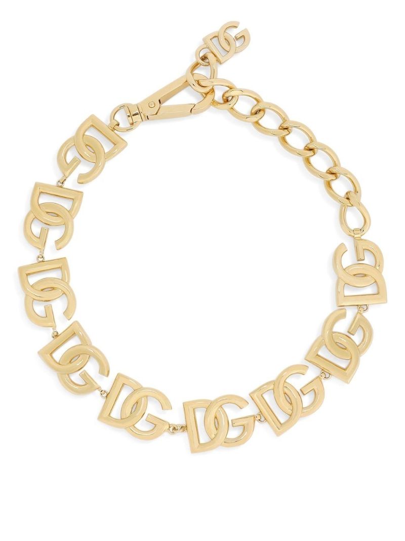 Gold-plated Interlocking Logo Choker Necklace