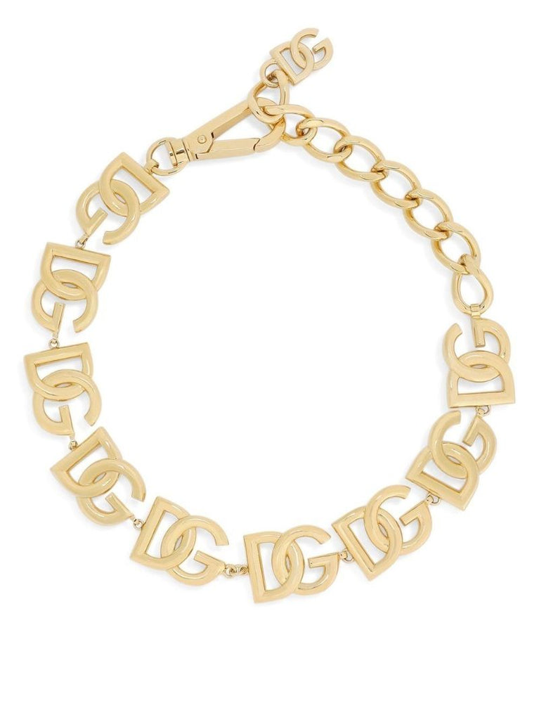 Gold-plated Interlocking Logo Choker Necklace