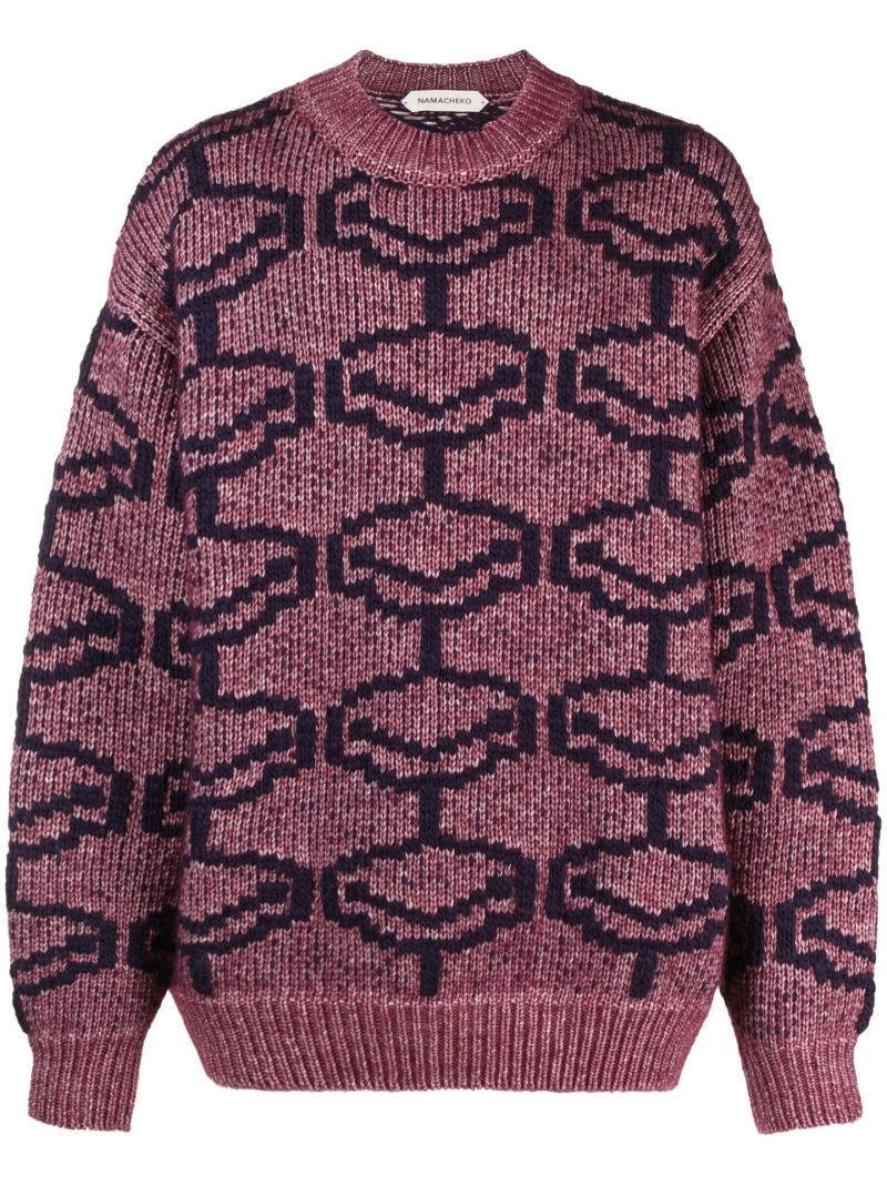 Pink Akad Intarsia-knit Sweater