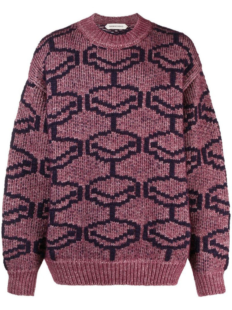 Pink Akad Intarsia-knit Sweater
