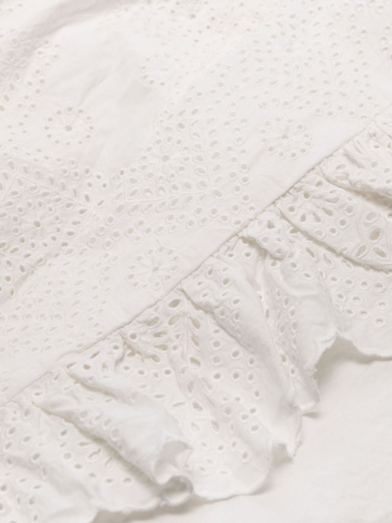 White Vienne Broderie Anglaise Cotton Blanket