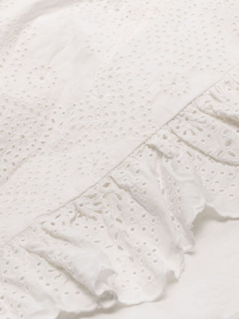 White Vienne Broderie Anglaise Cotton Blanket
