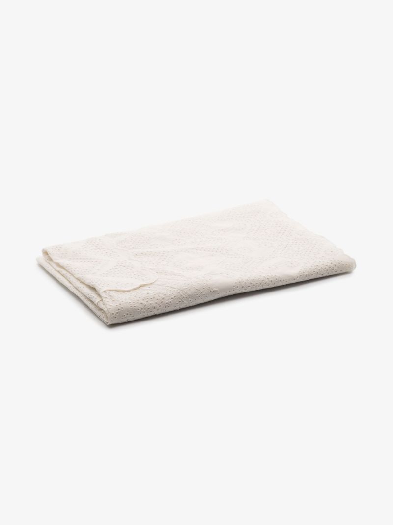White Paris Vienne Eyelet Embroidered Tablecloth
