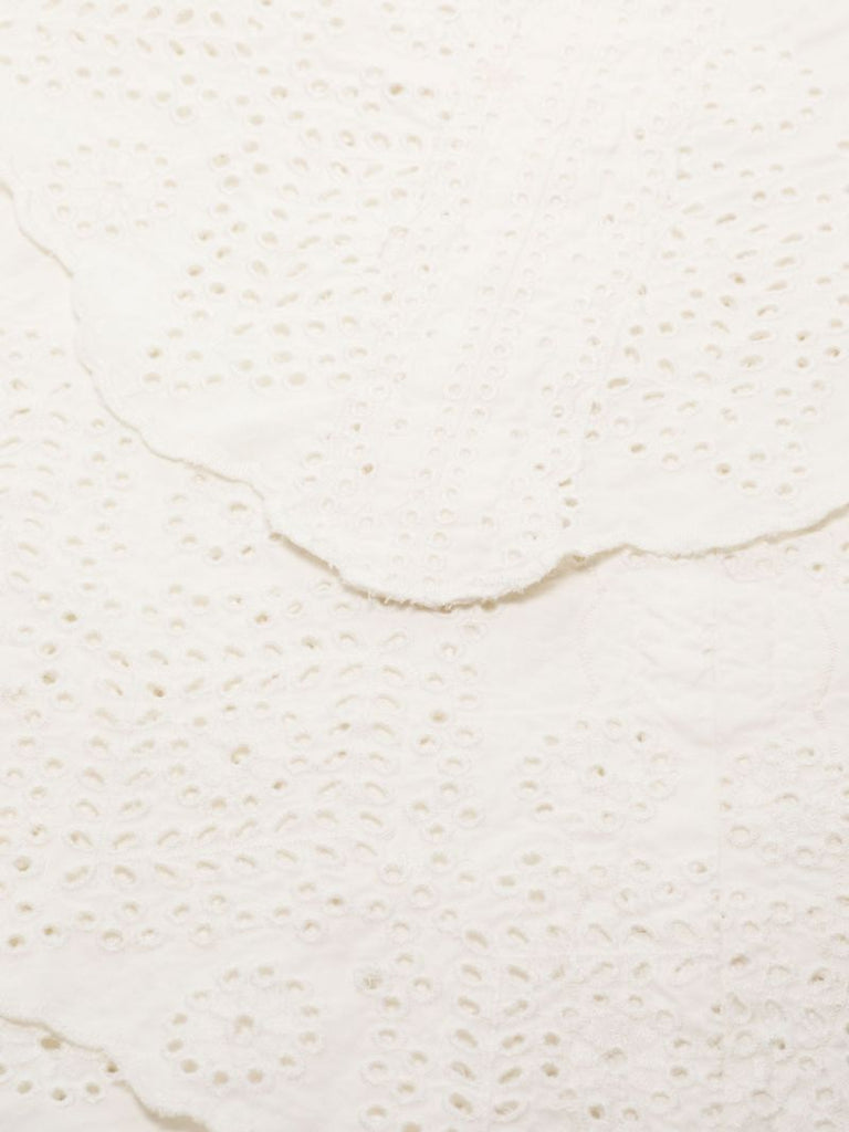 White Paris Vienne Eyelet Embroidered Tablecloth