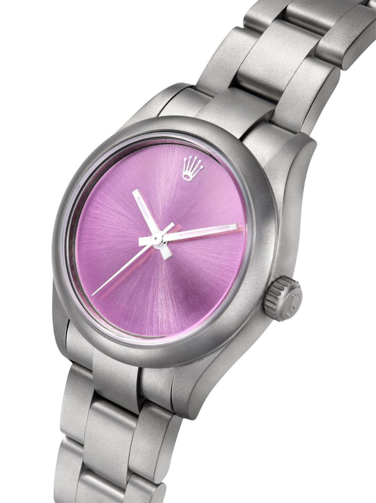 Pink Customised Pre-owned Rolex Oyster Perpetual Watch