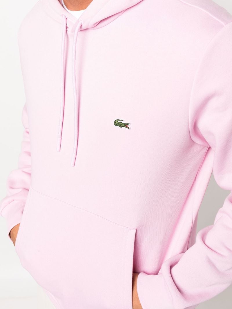Pink Logo Patch Drawstring Hoodie