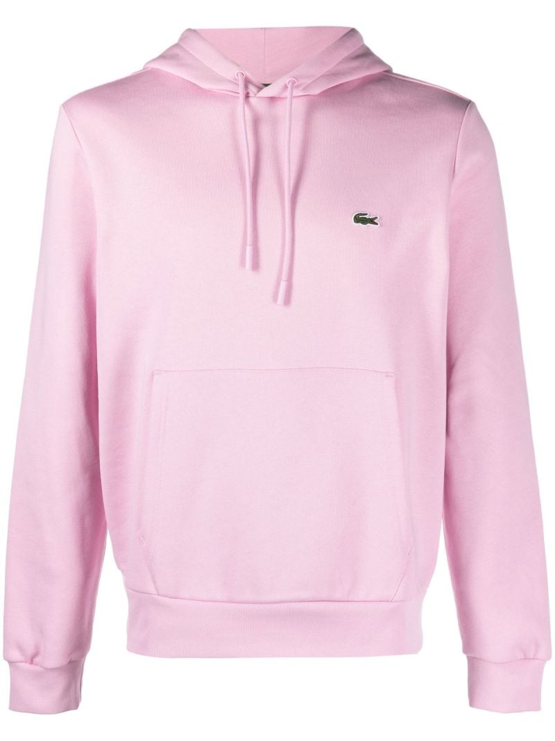 Pink Logo Patch Drawstring Hoodie
