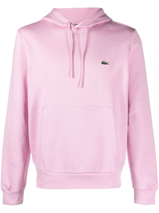 Pink Logo Patch Drawstring Hoodie