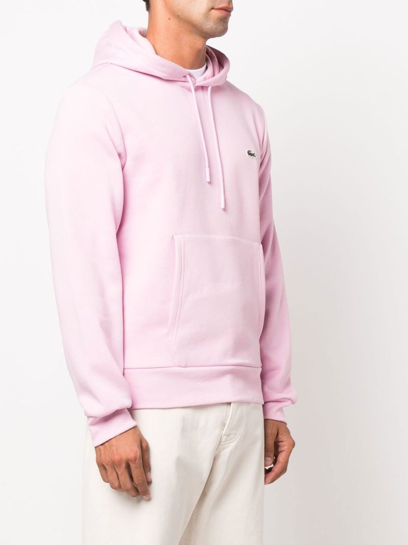 Pink Logo Patch Drawstring Hoodie
