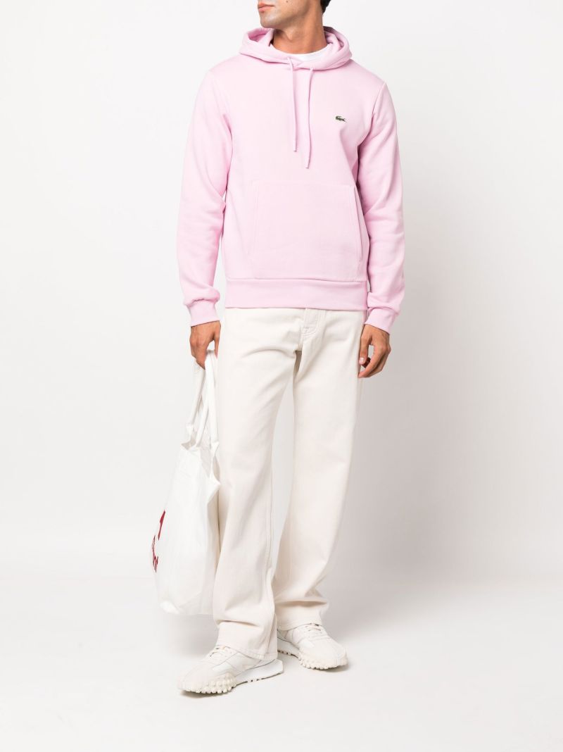 Pink Logo Patch Drawstring Hoodie