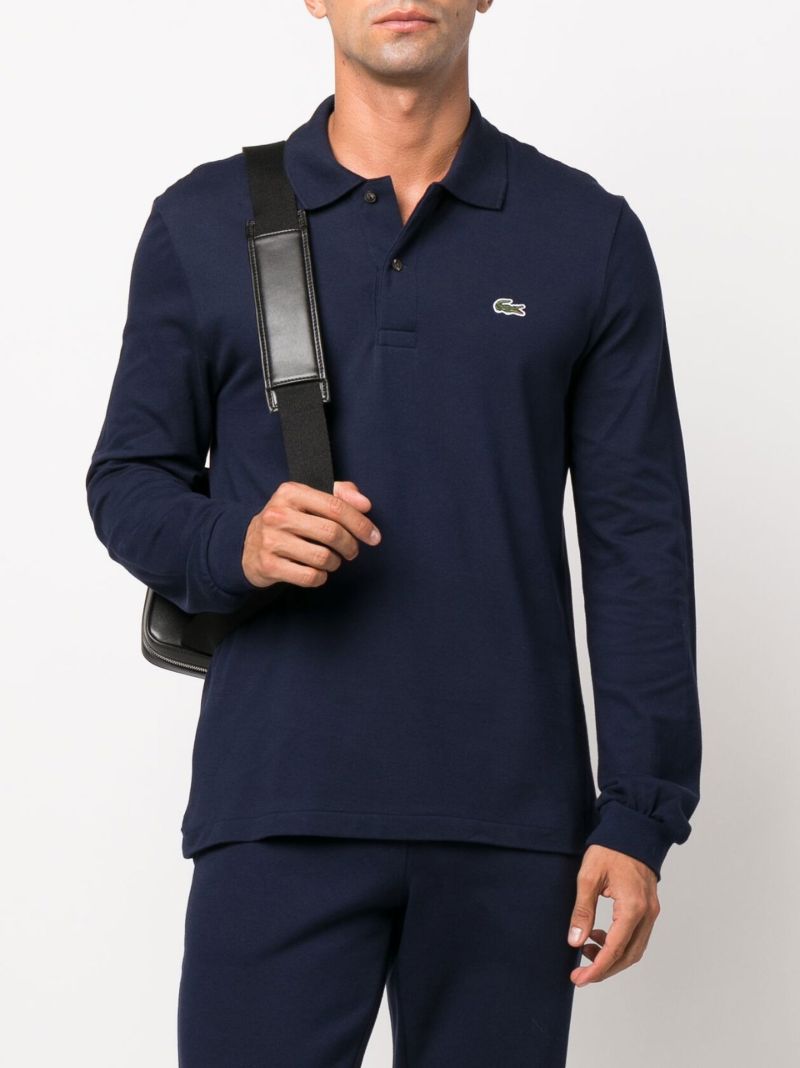 Blue Classic Long Sleeve Polo Shirt