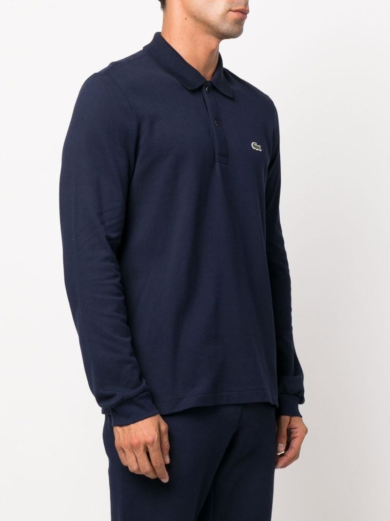 Blue Classic Long Sleeve Polo Shirt