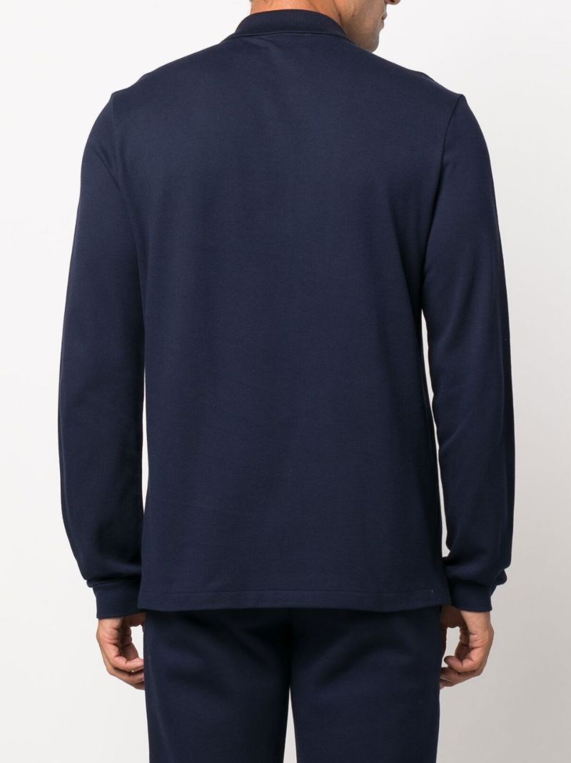 Blue Classic Long Sleeve Polo Shirt