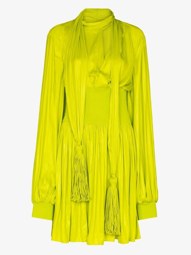 Yellow Tassel Detail Mini Dress