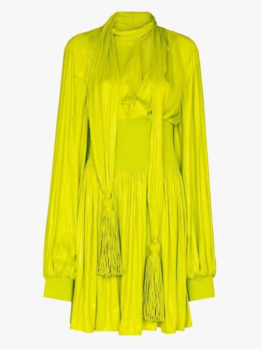 Yellow Tassel Detail Mini Dress