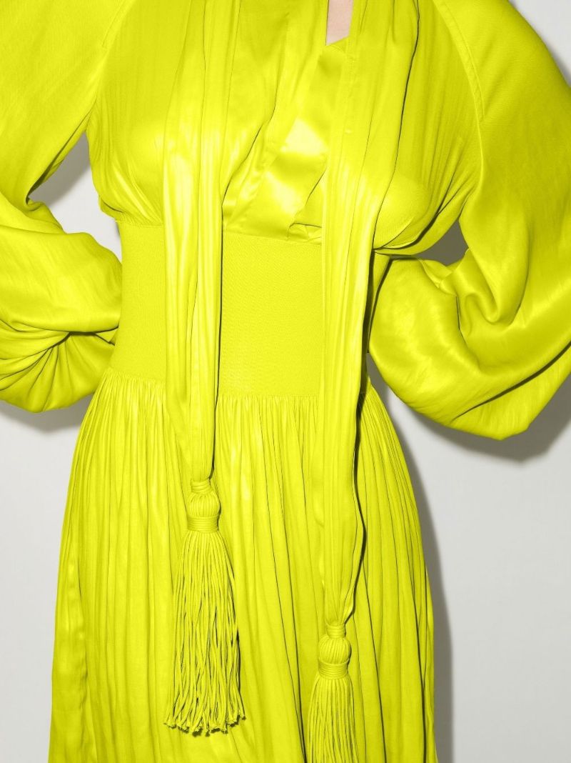 Yellow Tassel Detail Mini Dress