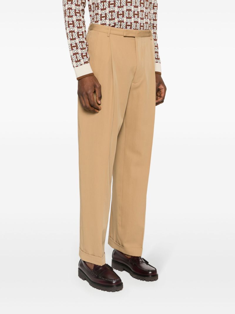 Neutral Love Parade Pleated Wool Trousers