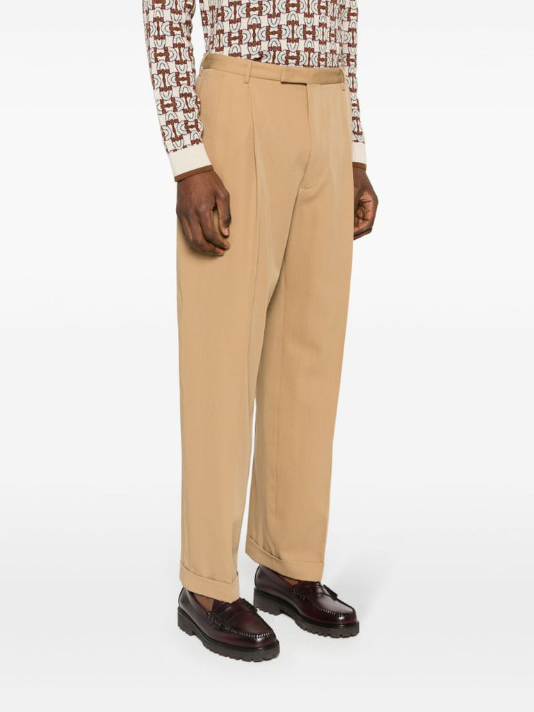 Neutral Love Parade Pleated Wool Trousers