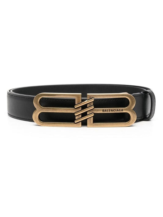 Black Bb Signature Leather Belt