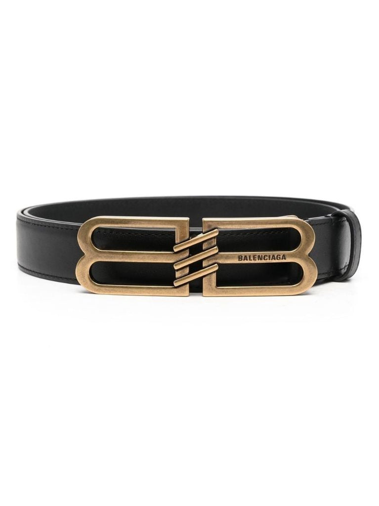 Black Bb Signature Leather Belt
