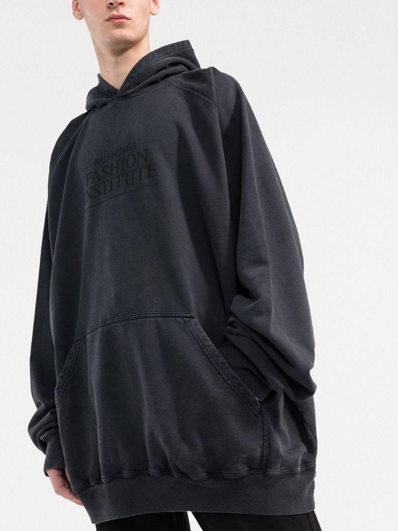 Black Oversized Cotton Hoodie