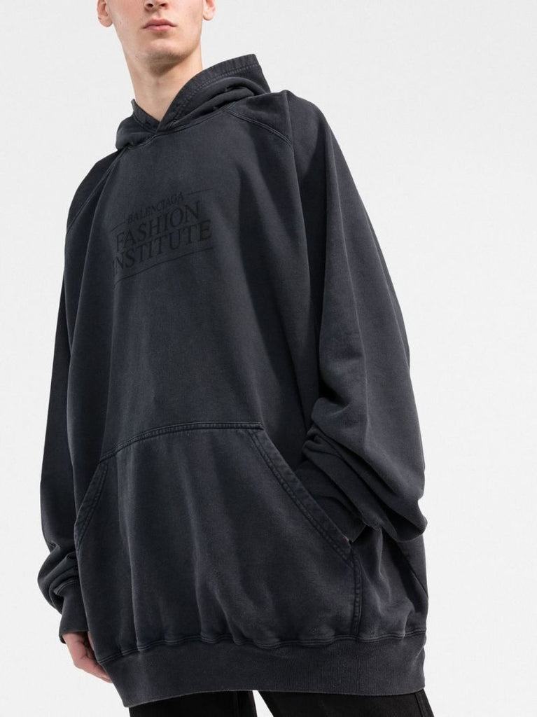 Black Oversized Cotton Hoodie