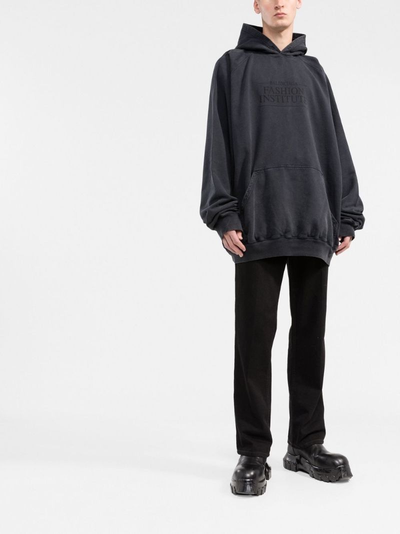 Black Oversized Cotton Hoodie
