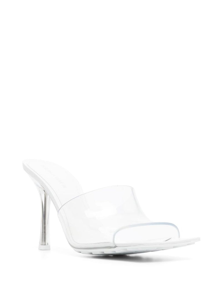 White 100 Leather Mules