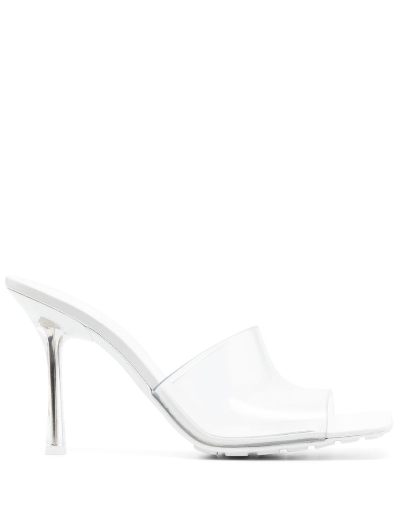 White 100 Leather Mules