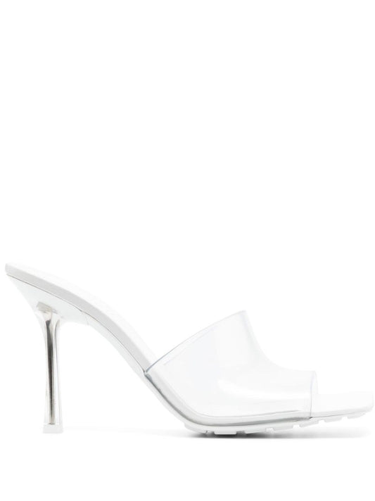 White 100 Leather Mules