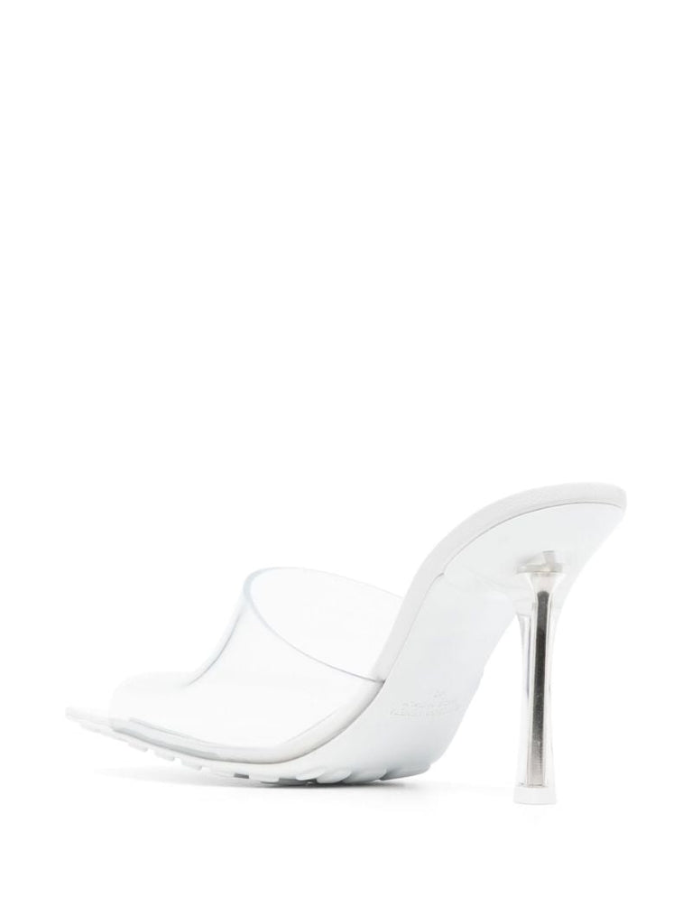 White 100 Leather Mules