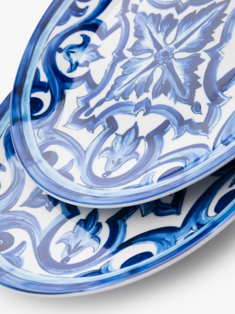 Blue Meditteraneo Pattern Dinner Plate Set