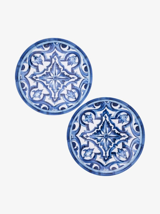 Blue Meditteraneo Pattern Dinner Plate Set