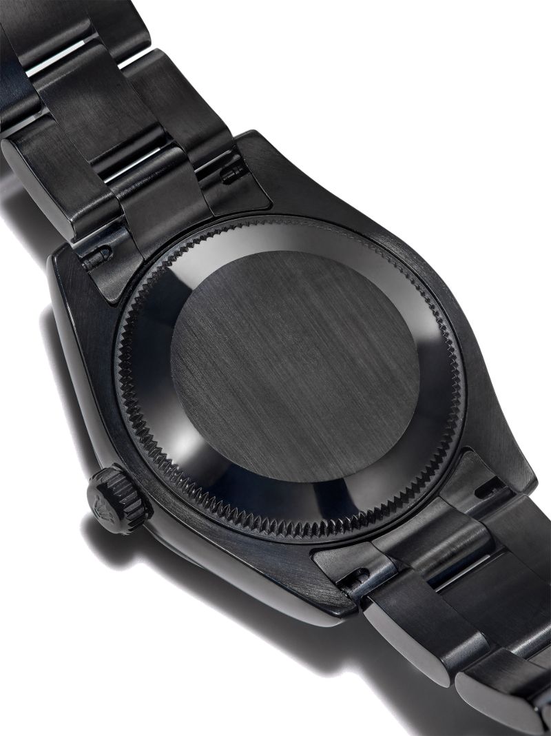 Black Customised Pre-owned Rolex Oyster Perpetual Watch